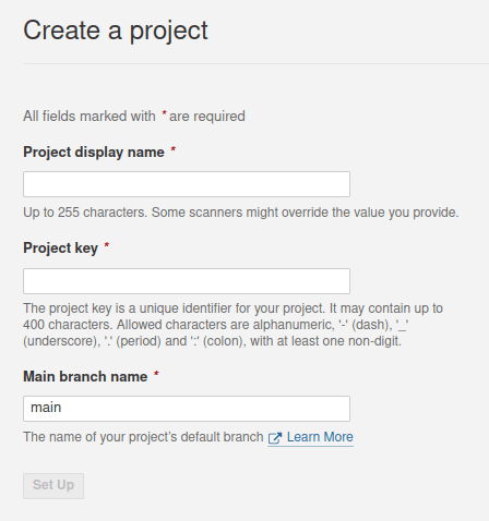 Create project details screen